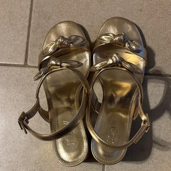 J. Crew Metallic Gold Knot Sandals - Picture 1 of 4